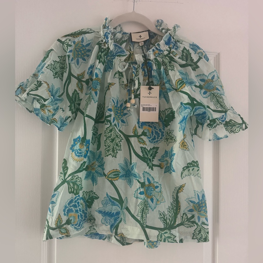 Tuckernuck sea glass chintz Cassis Top, size XS, NWT